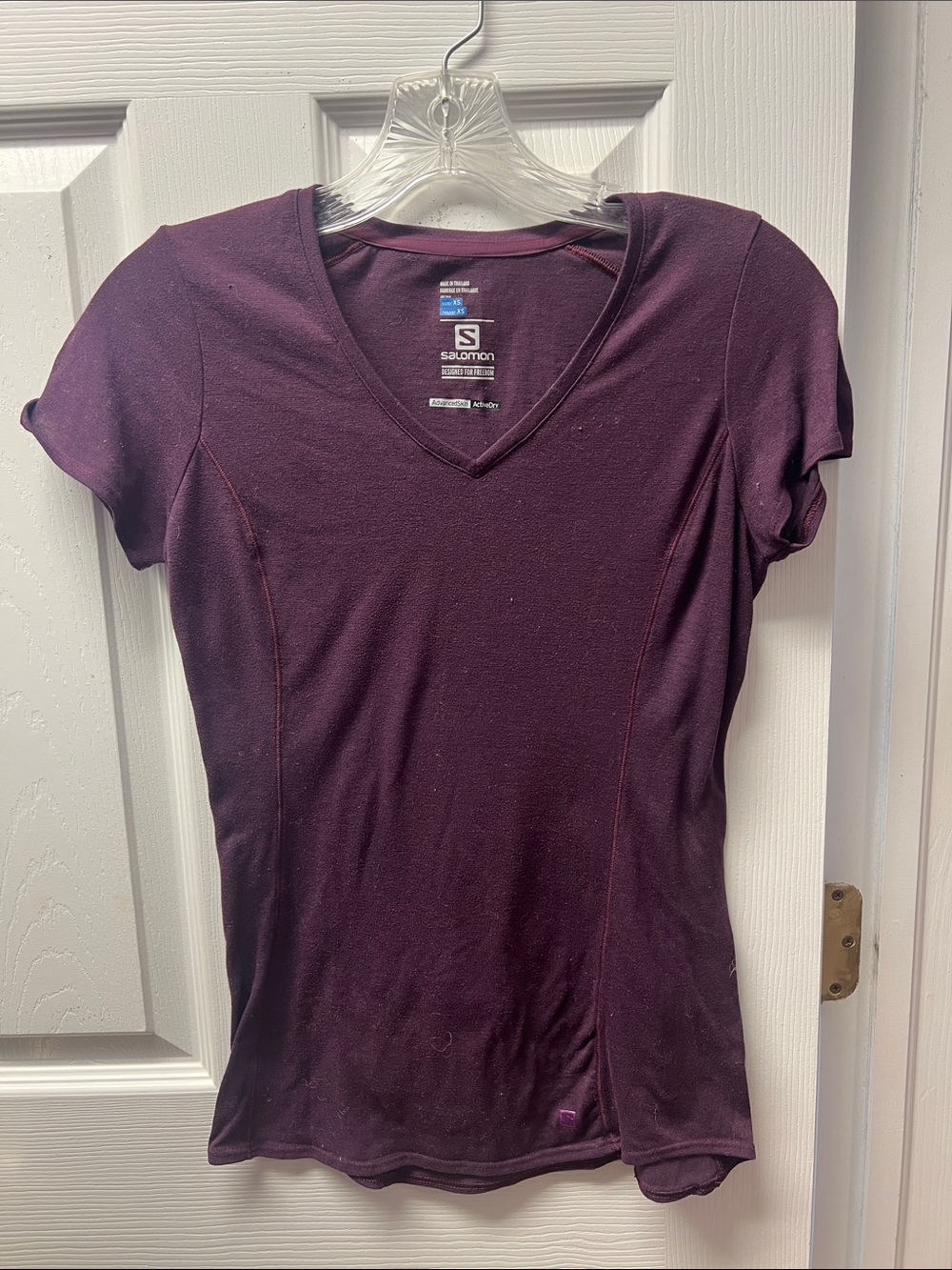 Salomon Women's Plum Short-Sleeve V-Neck Performance Tee